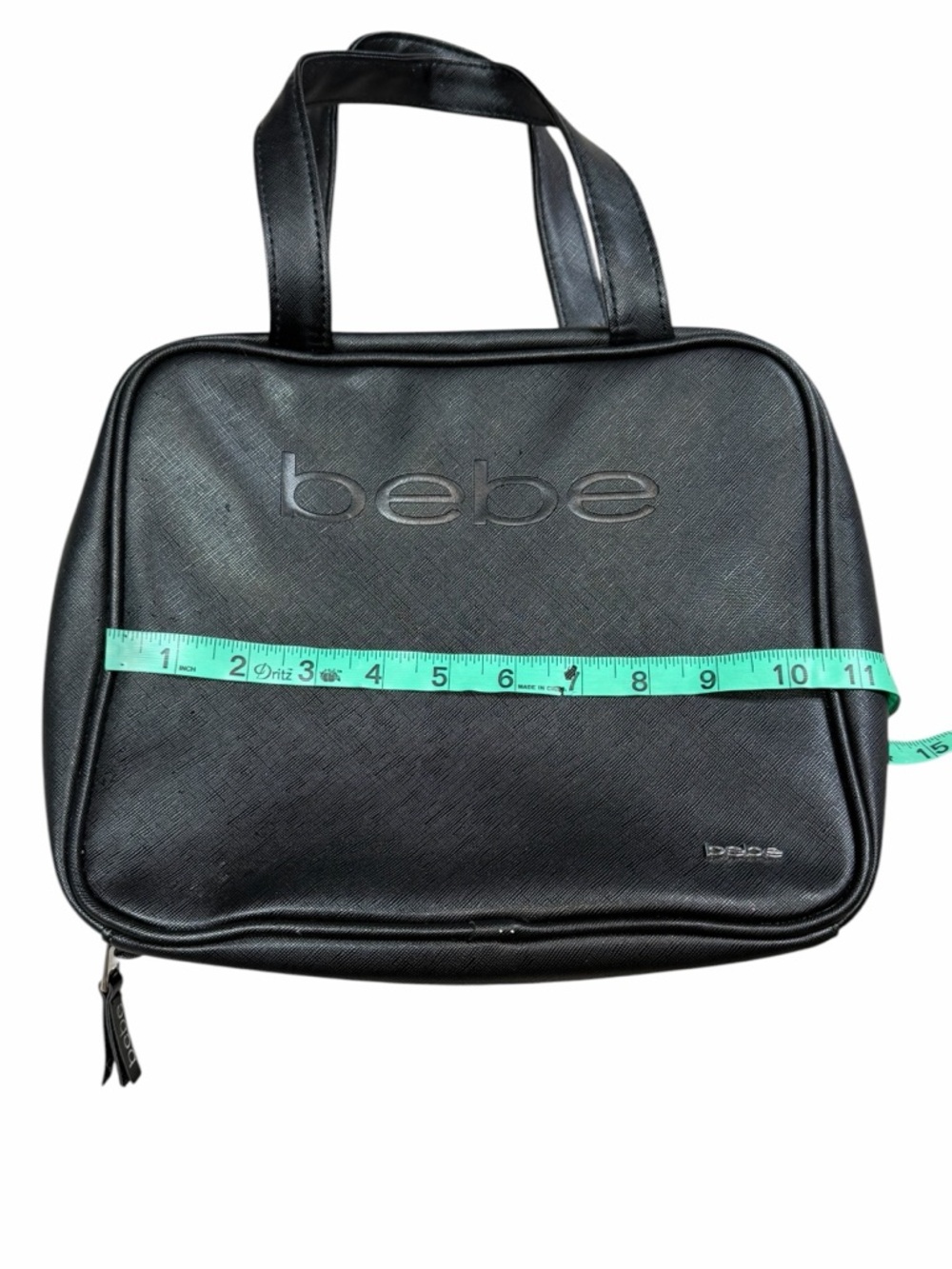 Bebe Black Faux Leather Travel Toiletry Bag/Cosmetic Bag - Picture 8 of 11